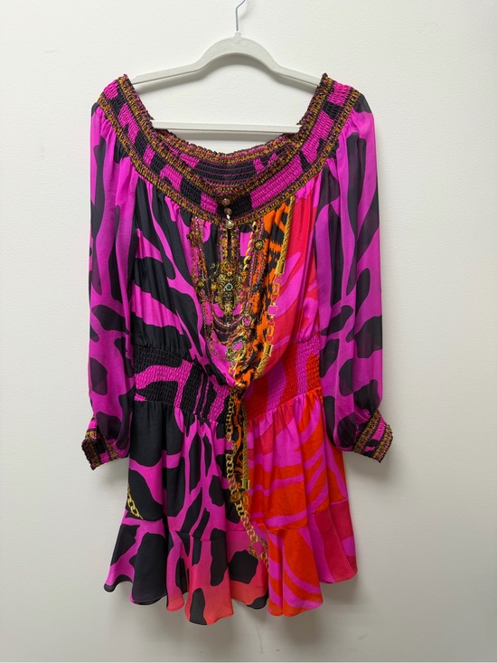 Camilla Dresses & Skirts - Camilla Pink, Black & Orange Beaded Mixed Print dress